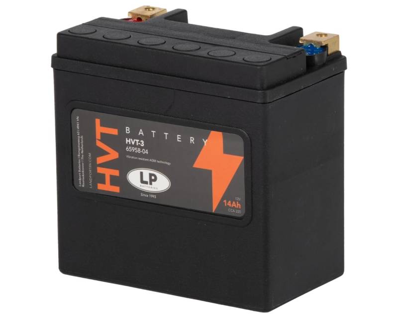 HVT-Motorradbatterie 12 V 14 Ah (10 Std.) 220 CCA für schwere V-Twins – MH HVT-3 von LP BATTERIES