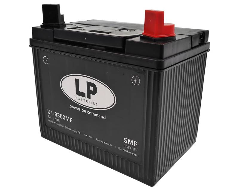 LANDPORT Batterie 12V 24Ah U1-R300MF SMF 196x132x159mm kompatibel für Rasenmäher, Aufsitzmäher, Rasentraktor, Universal, Akku, Accu von LP BATTERIES