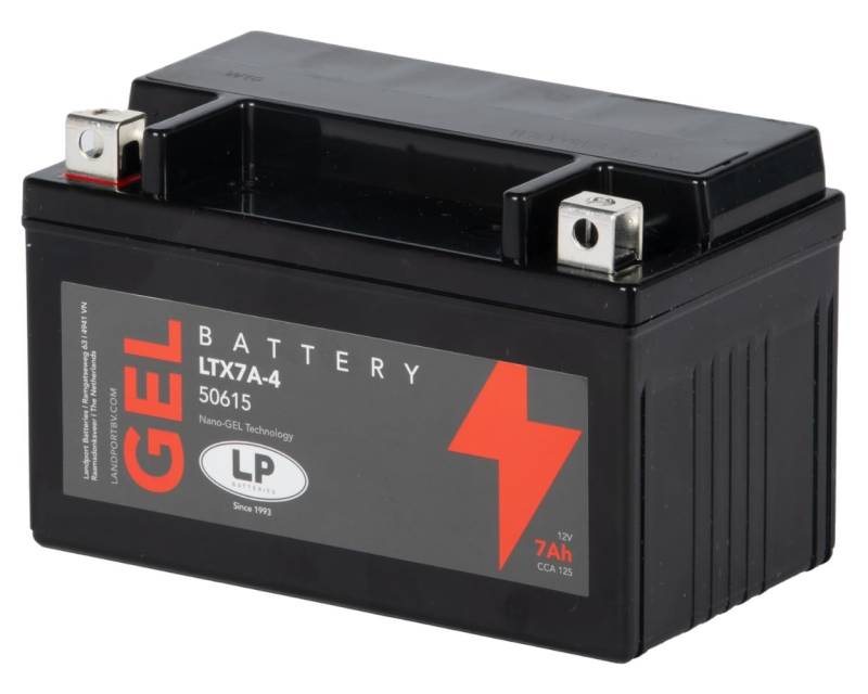 LANDPORT Batterie 12V 7Ah LTX7A-4 Gel kompatibel mit Aprilia SR50 WWW, Baotian BT125T, Benzhou YY125T, GT Union Strada 50, Kymco Super von LP BATTERIES