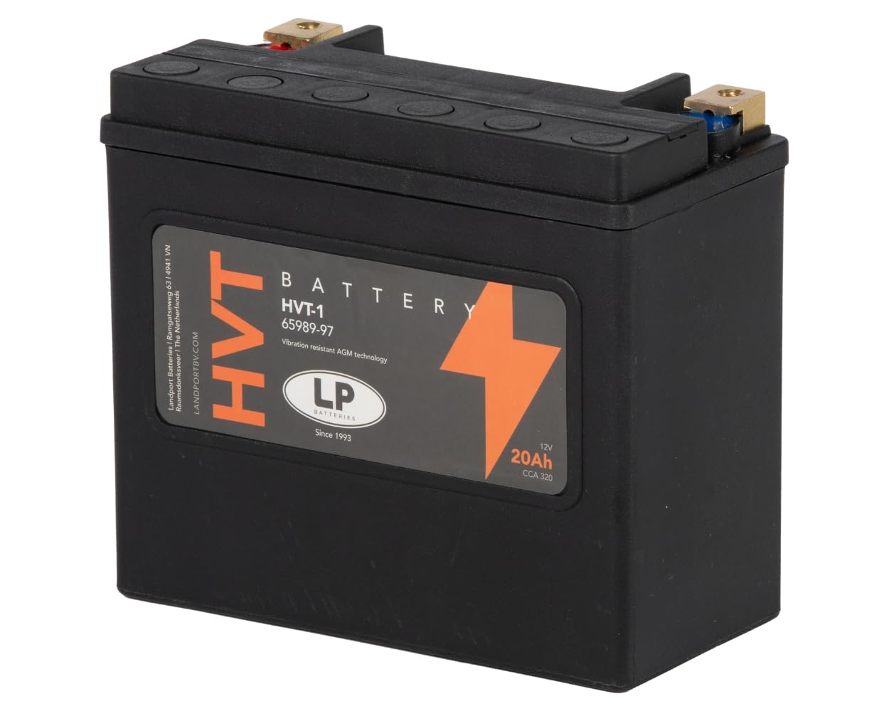 LANDPORT Batterie HVT-1 SLA 12V 20Ah kompatibel für HD Chopper, Yamaha XVS 1300, XVZ, XV, Triumph Tiger, Rocket, Moto Guzzi, Honda GL, VTR, VF von LP BATTERIES