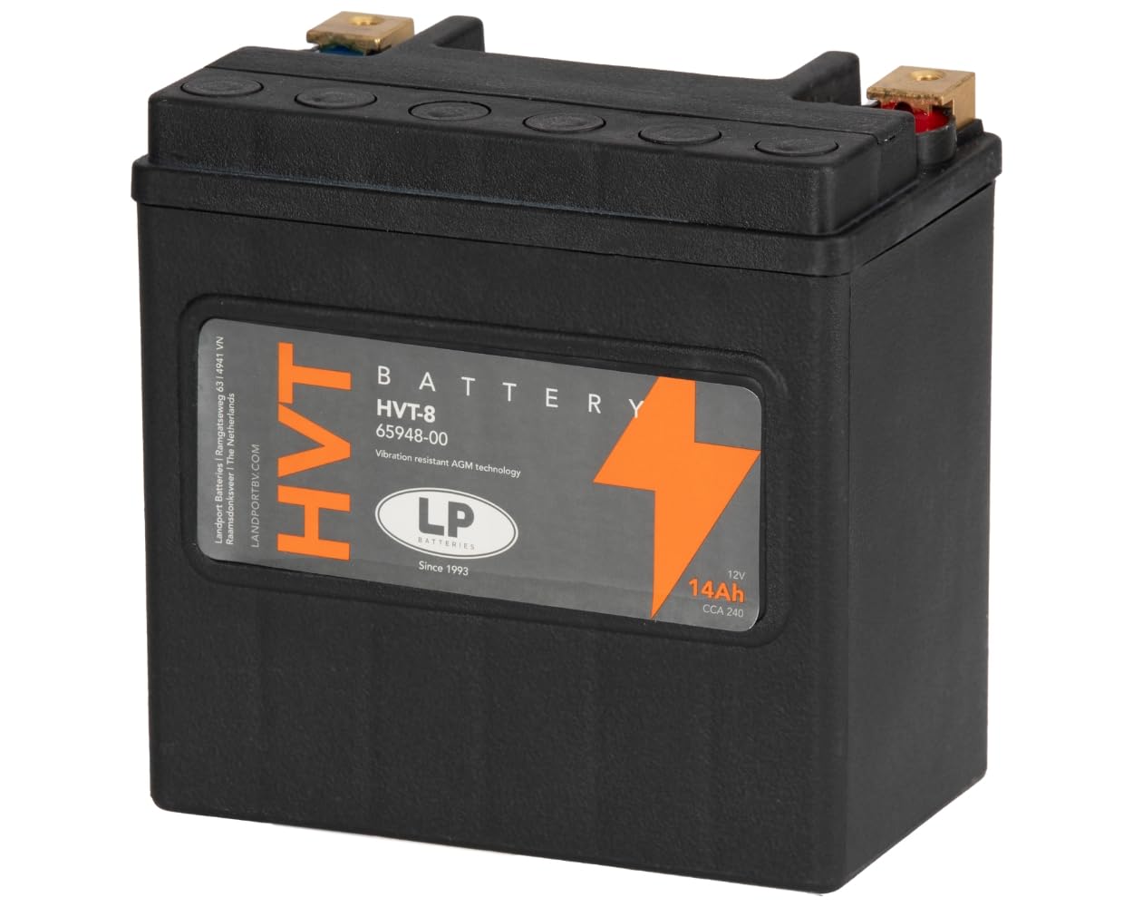 LANDPORT Batterie HVT-8 12V 14Ah AGM 148x86x144mm kompatibel für Motorrad Buell, BMW, Honda, Ducati, Stützbatterie Audi Q5, Q7, A2115410001, 612175869 von LP BATTERIES