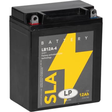 LANDPORT Batterie MS LB12A-4 12V 12Ah, 135x80x160mm kompatibel mit Honda CB 1100 250 350 400 450 500, kompatibel mit Kawasaki GPZ 550, Z 400, kompatibel mit Yamaha XJ 550 650, XS 400 von LP BATTERIES