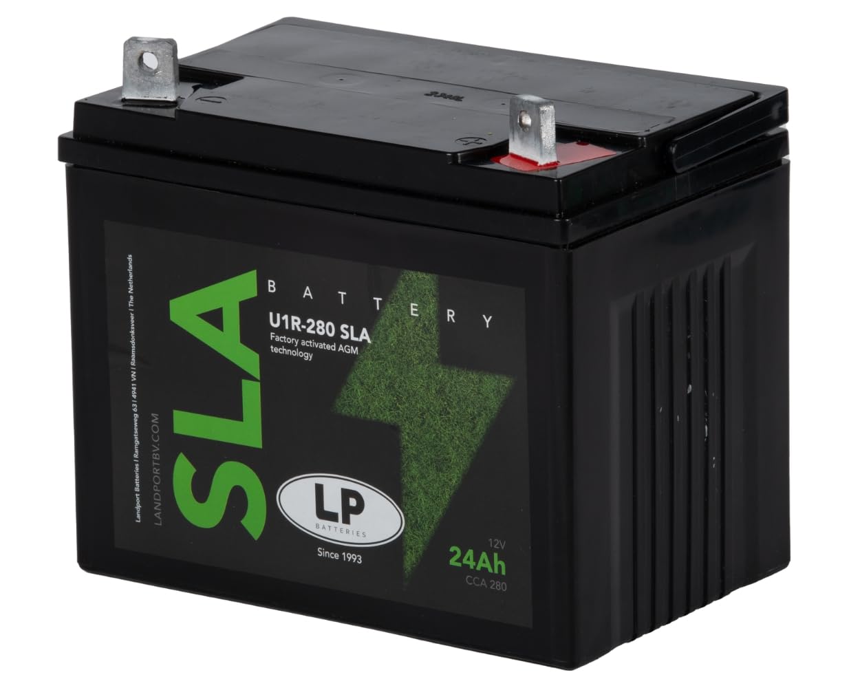 LANDPORT Batterie U1R-280 SLA 12V 24Ah kompatibel für Rasenmäher, Aufsitzmäher, Rasentraktor Universal 53030, C60-N30L-A, Y60-N30L- von LP BATTERIES