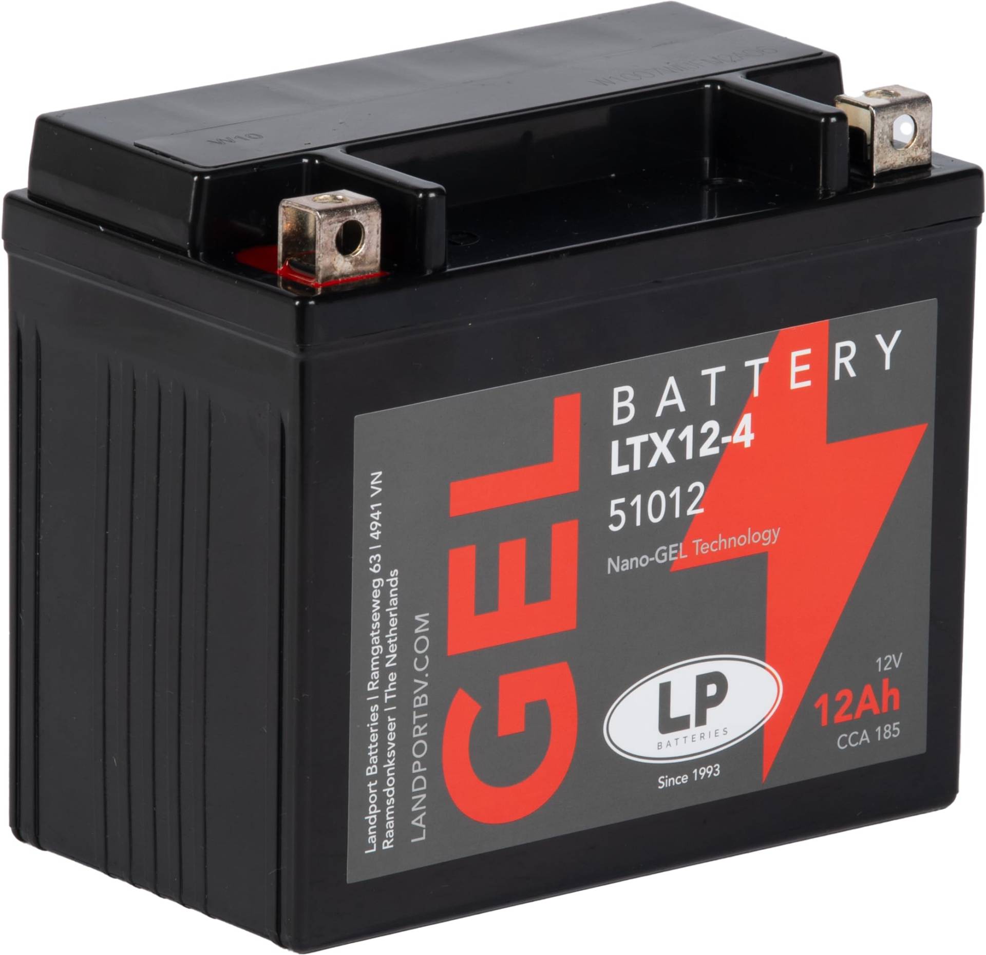 LP BATTERIES LTX12-4 Nano Gel 12V 12AH Motorrad Batterie, wartungsfrei versiegelt und vorgeladen kompatibel mit ATX12-BS, CTX12-BS, DTX12-BS, ETX12-BS, FTX12-BS, GTX12-BS Roller Quad Moped von LP BATTERIES