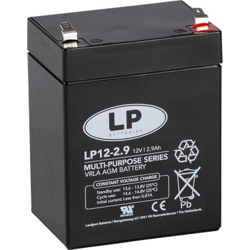 LANDPORT Batterie NSA 12-2.9 T1 12V 2,9Ah 79x56x99mm Universal kompatibel für Sicherheitssysteme, Rolladenantriebe, Dachrollo Antrieb, Heim & Haus von LP BATTERIES