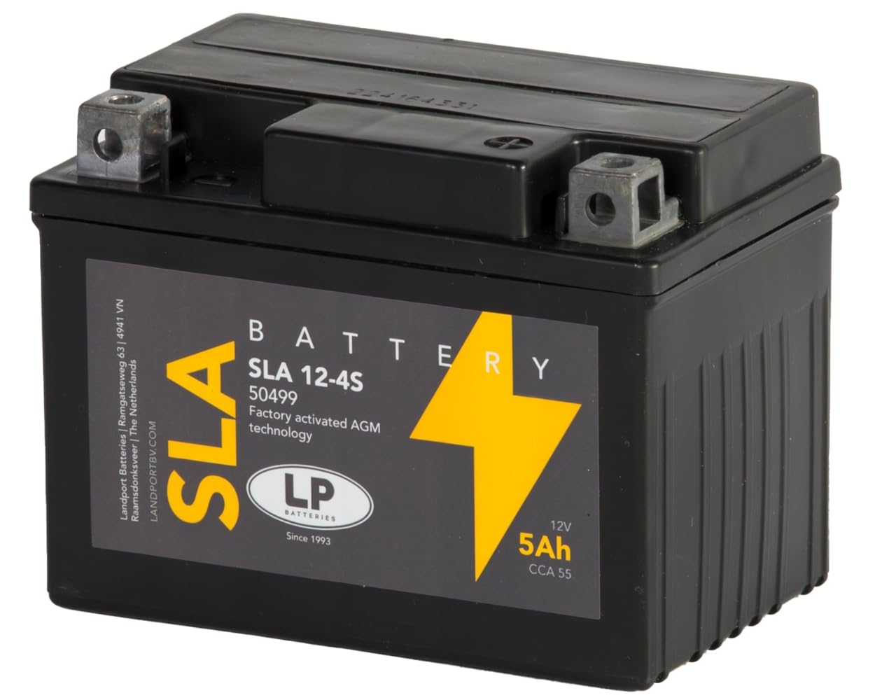 LANDPORT Batterie 12V 5Ah SLA 12-4S kompatibel für Adly Jet 50 Silver Fox, Aprilia Gulliver, Derbi Atlantis, Senda R DRD, Generic Spin, Kawasaki KLX 125 von LP BATTERIES