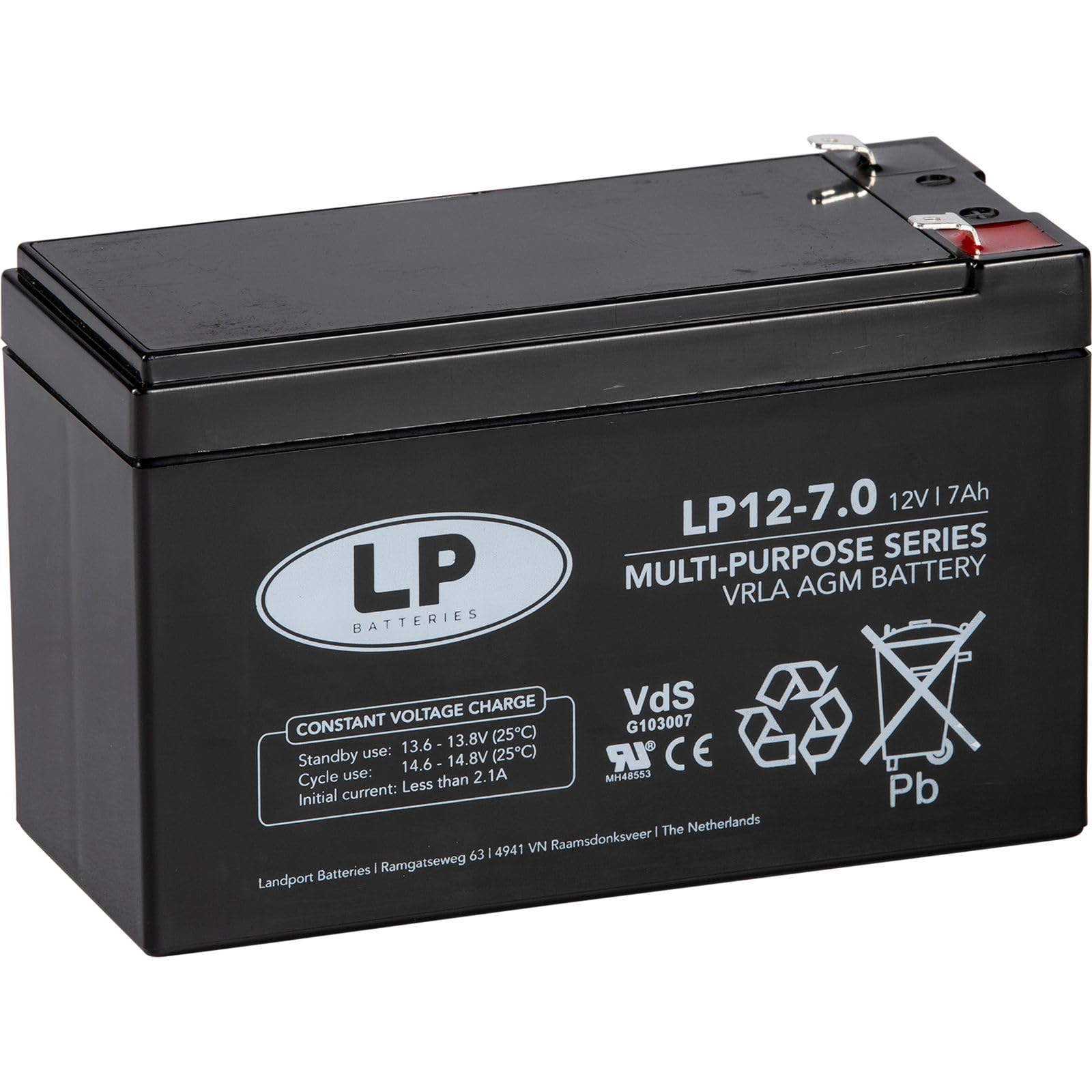 Sicherheitsbatterie 12V 7,2Ah (20 Std.) Landport - NSA LP12-7.2 T1 VDS von LP BATTERIES