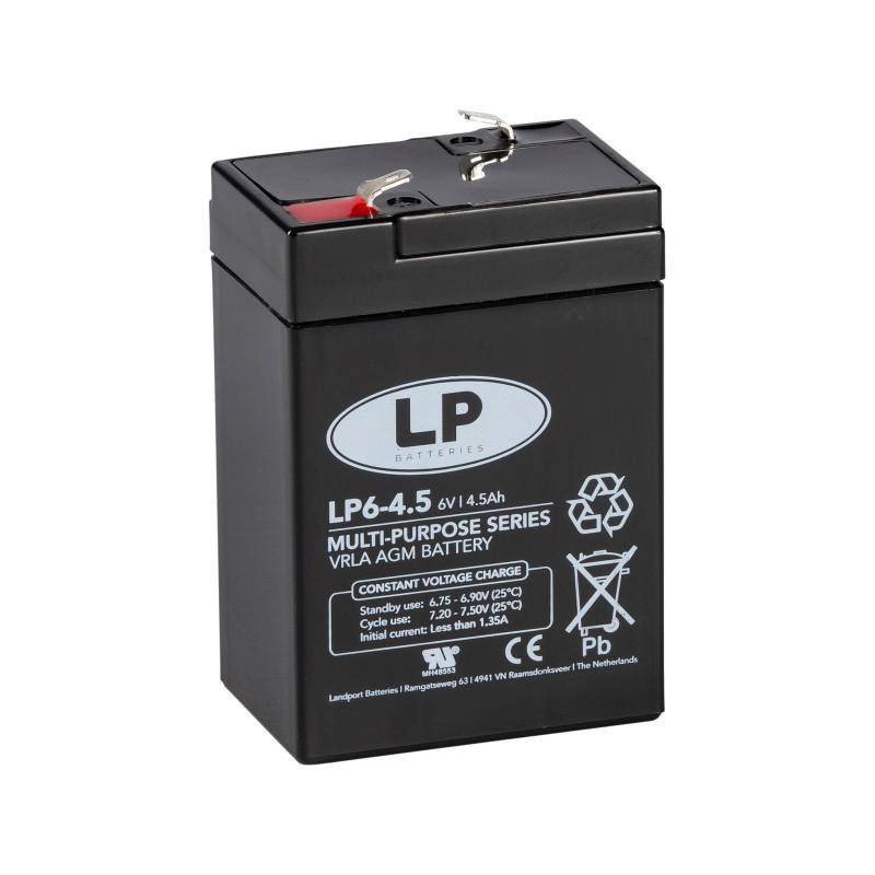 Sicherheitsbatterie 6V 4,5Ah (20 Std.) Landport - NSA LP6-4.5 T1 von LP BATTERIES