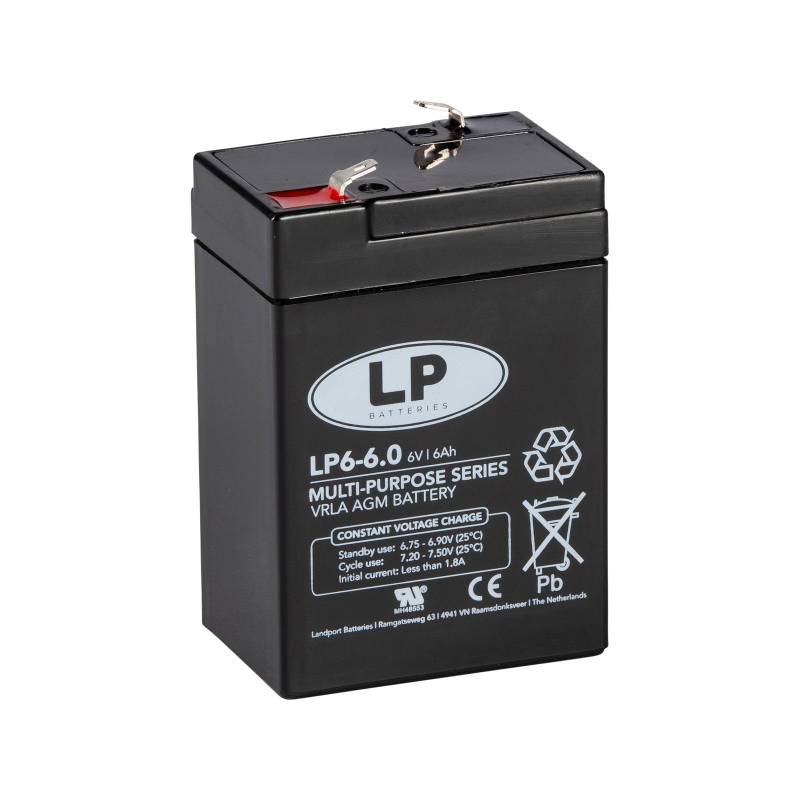 Sicherheitsbatterie 6V 6Ah (20 Std.) Landport - NSA LP6-6.0 T1 von LP BATTERIES