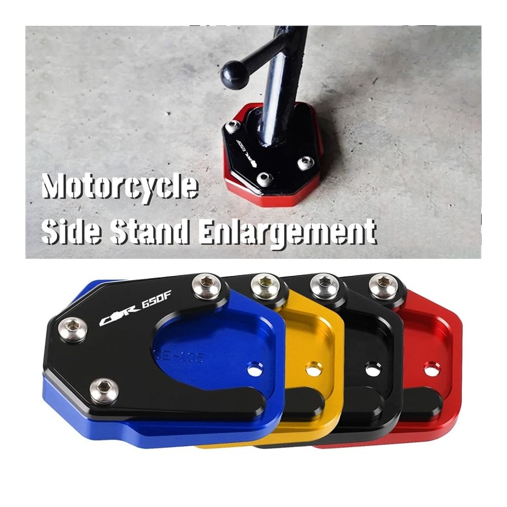 Seitenständer Vergrößerung Platte Motorrad CNC Kickstand Fuß Seitenständer Verlängerungspolster Stützplatte Vergrößern Für HO&N&DA CBR650F CB650F CB CBR 650F 2014-2023 von LPFTHNDJK