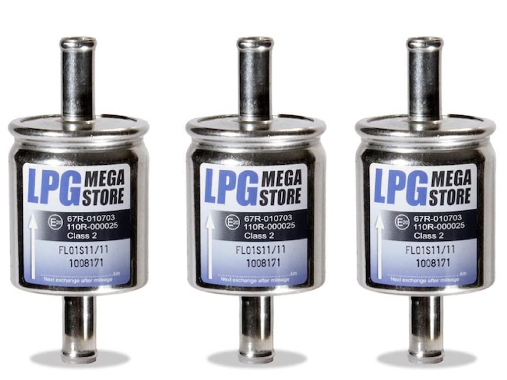 3 x Gasfilter 11mm Autogas, LPG, GPL Filter Universell von LPG-Megastore