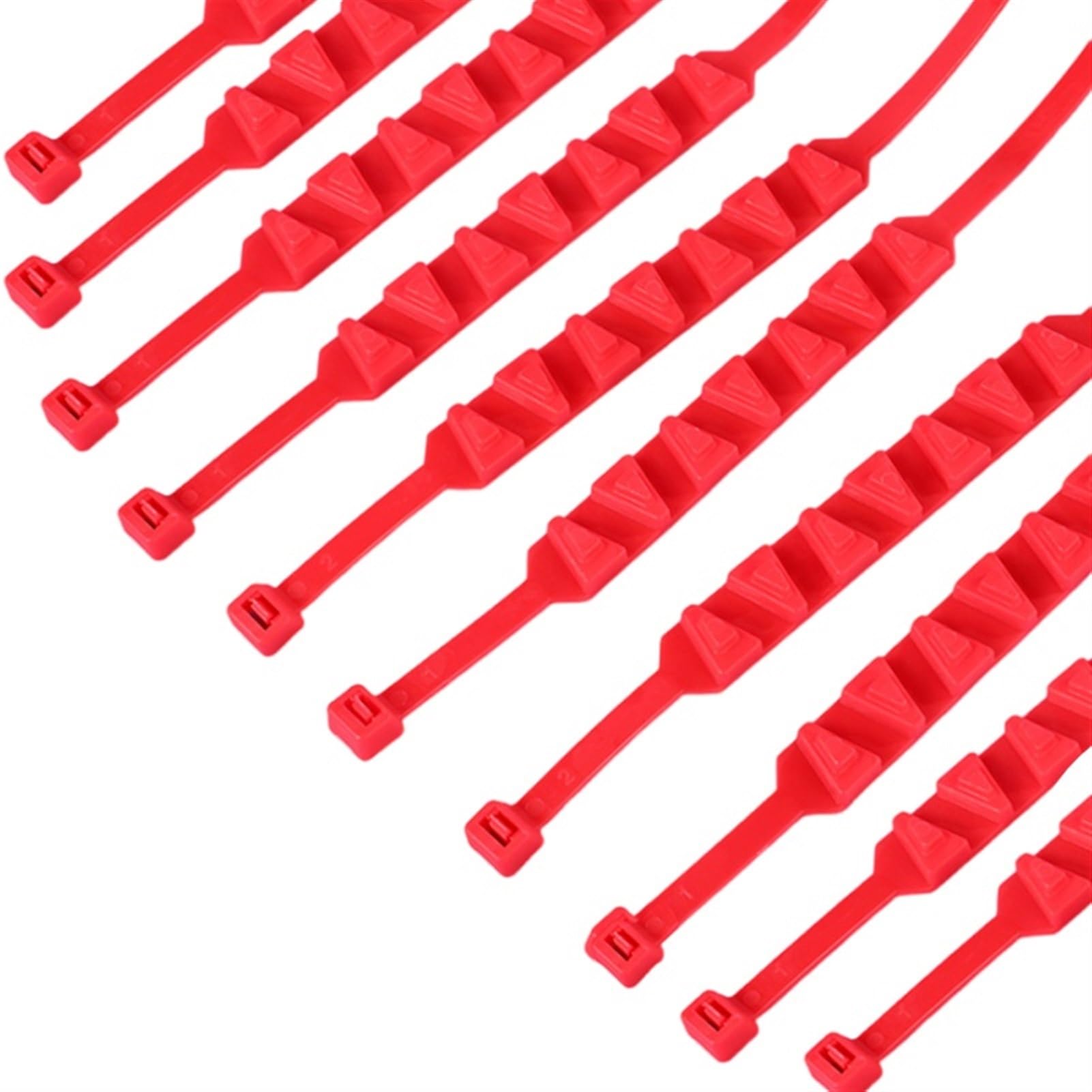 Schneeketten 10Pcs Motorrad Schnee Ketten Wiederverwendbare Motorrad Reifen Anti Slip/Skid Krawatte Winter Notfall Sicherheit Gürtel Reifen Kette Moto zubehör Universal Schneeketten Auto(Red 10pcs) von LPHFDCS