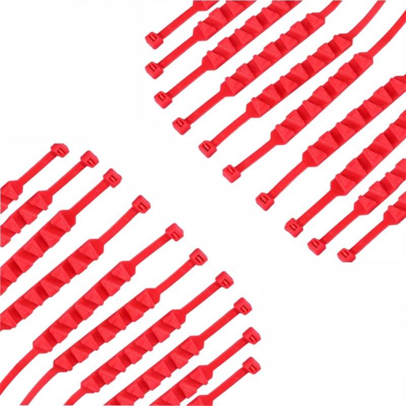 Schneeketten 10Pcs Motorrad Schnee Ketten Wiederverwendbare Motorrad Reifen Anti Slip/Skid Krawatte Winter Notfall Sicherheit Gürtel Reifen Kette Moto zubehör Universal Schneeketten Auto(Red 20pcs) von LPHFDCS