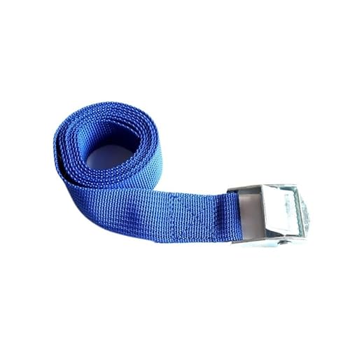 2 m Nylon-Seilgurt, Auto-Spannseil, Spanngurt, Cargo-Cam-Schnalle, Wickelband für Motorrad, Auto, Outdoor, Camping, Taschen (blau) von LPNGTNG