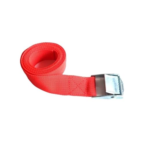 2 m Nylon-Seilgurt, Auto-Spannseil, Spanngurt, Cargo-Cam-Schnalle, Wickelband für Motorrad, Auto, Outdoor, Camping, Taschen (rot) von LPNGTNG