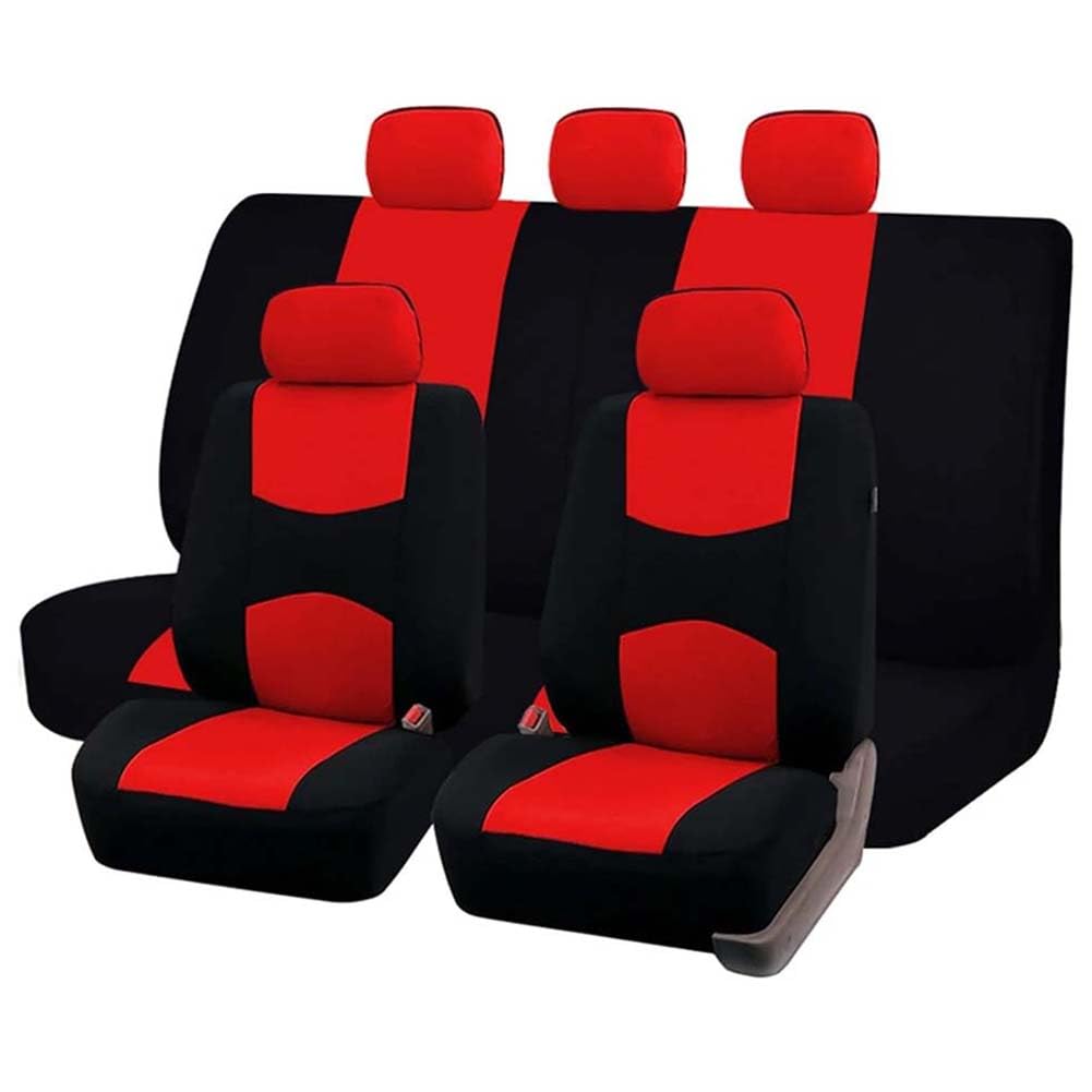 LPOJUHBSWAR Auto Sitzbezug für Mitsubishi L200 2015-2024, Bequem Breathable Autositzbezüge Sitzschoner Protectors Innenraum Zubehör,E/Red von LPOJUHBSWAR