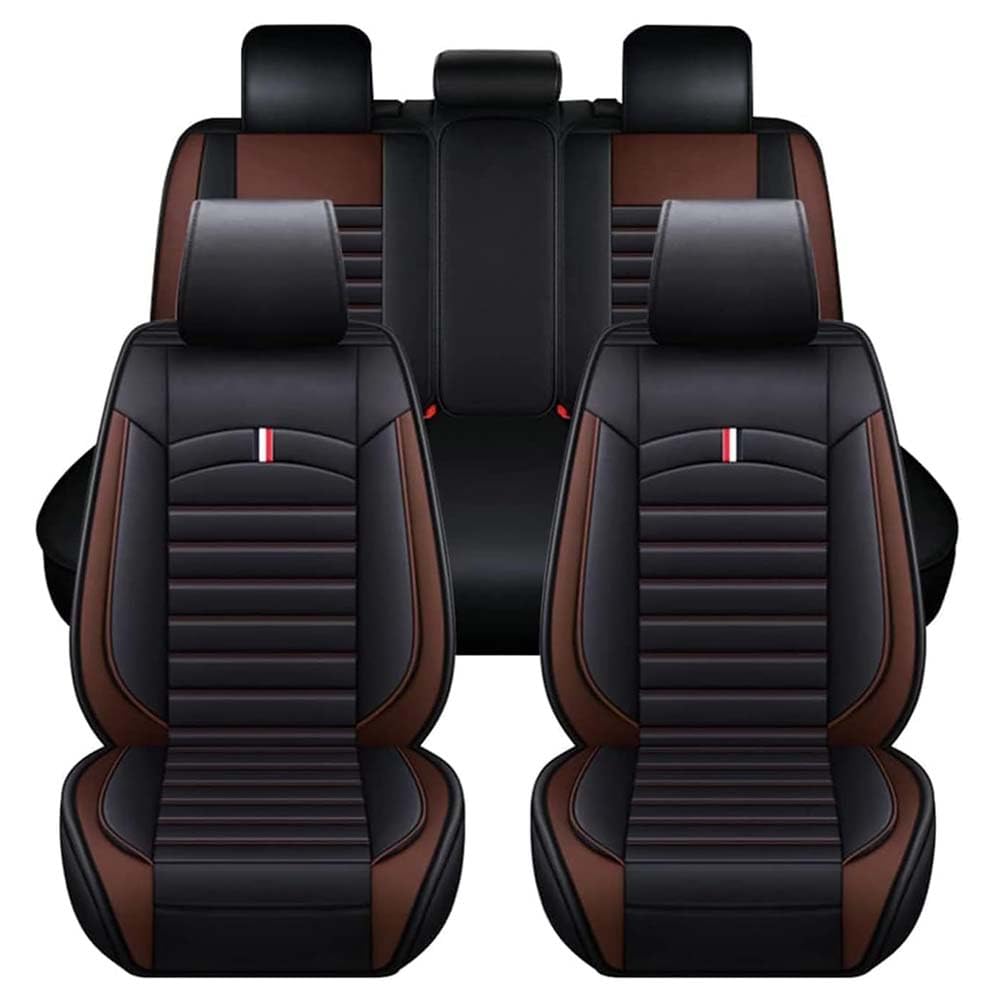 LPOJUHBSWAR Autositzbezüge komplettes Set Für Citroen C4 Cactus Crossover SUV 2012-2025, Schonbezüge für Vordersitze Und Rückbank, Auto Sitzbezüge Airbag Kompatibel,C/Black-Coffee von LPOJUHBSWAR