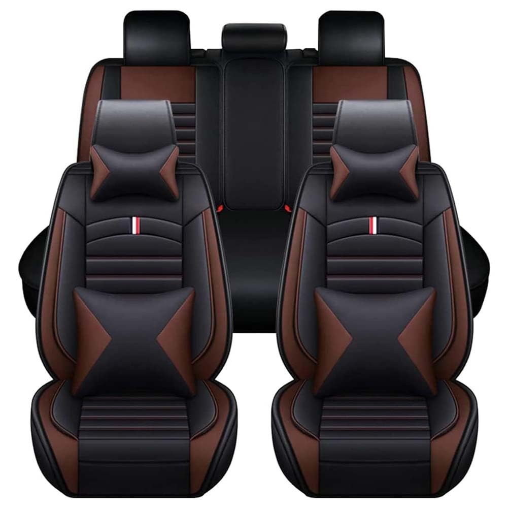 LPOJUHBSWAR Autositzbezüge komplettes Set Für Citroen C4 Cactus Crossover SUV 2012-2025, Schonbezüge für Vordersitze Und Rückbank, Auto Sitzbezüge Airbag Kompatibel,D/Black-Coffee von LPOJUHBSWAR