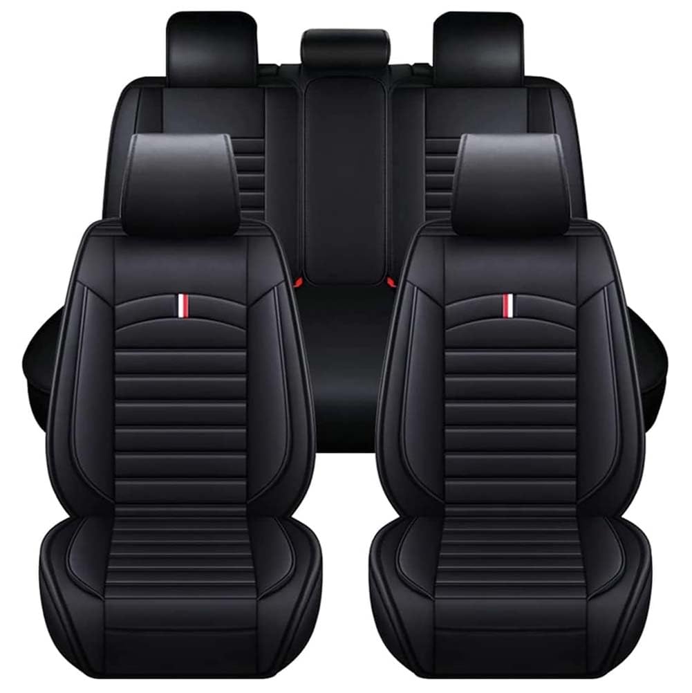 LPOJUHBSWAR Autositzbezüge komplettes Set Für Citroen C4 Cactus Crossover SUV 2012-2025, Schonbezüge für Vordersitze Und Rückbank, Auto Sitzbezüge Airbag Kompatibel,E/Black-Black von LPOJUHBSWAR