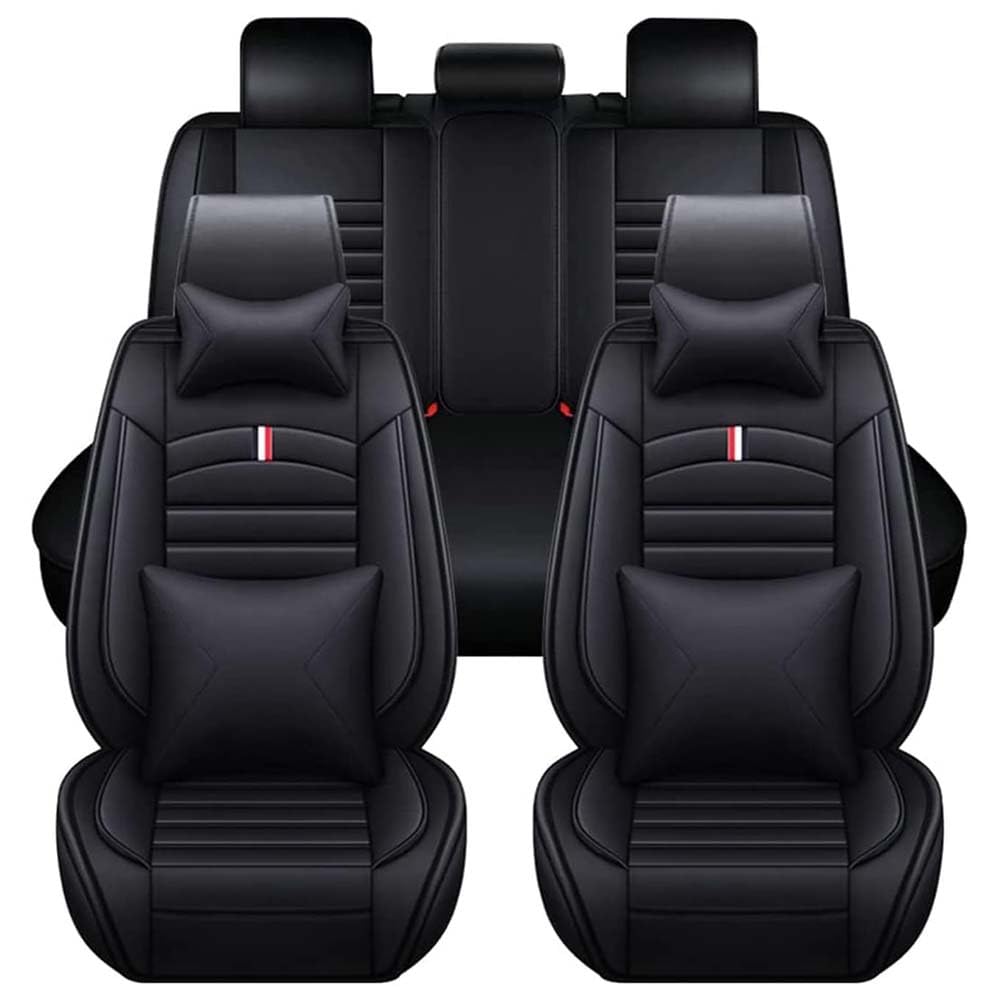 LPOJUHBSWAR Autositzbezüge komplettes Set Für Toyota Land Cruiser 5seats 2006-2015, Schonbezüge für Vordersitze Und Rückbank, Auto Sitzbezüge Airbag Kompatibel,F/Black-Black von LPOJUHBSWAR