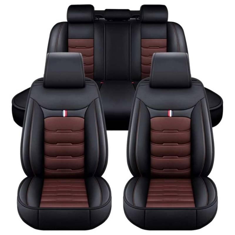 LPOJUHBSWAR Kunstleder-Autositzbezüge Für Hyundai Santafe 5seats/2013-2018, 5-Sitzer Luxus Autositzbezüge Vorderseite und Rückseite Autositze,E/Black-Coffee von LPOJUHBSWAR