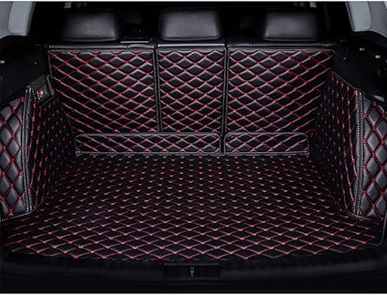 Auto Kofferraummatten für Citroen C4 SpaceTourer (Phase I, 2018) 2018-, Kratzfeste Kofferraum Schutzmatten.,Black Red von LPOOSAKW