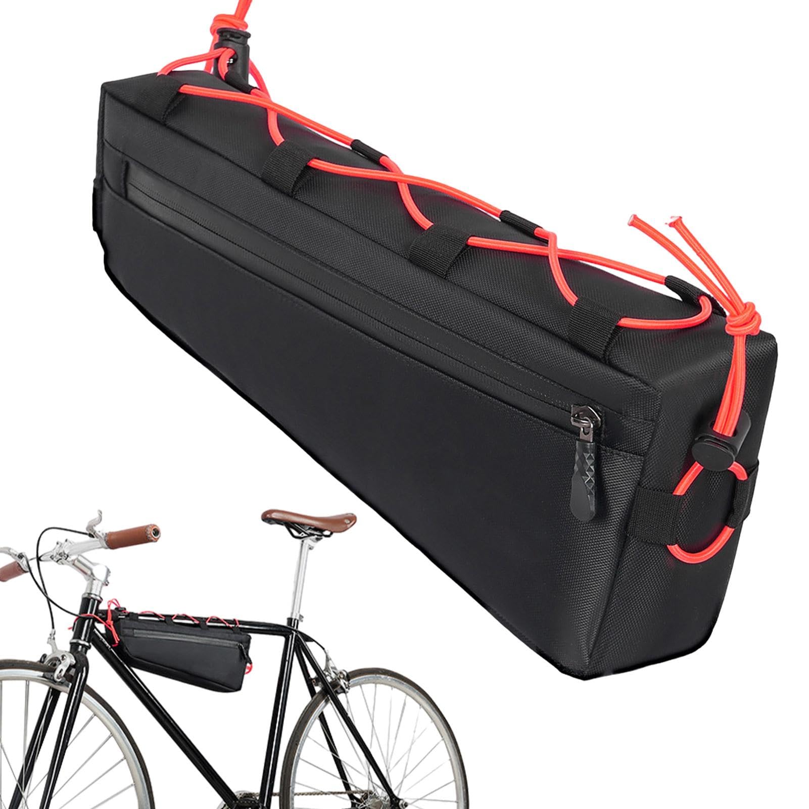 LPORF Kleine Fahrradrahmentasche, Fahrradrahmen-Aufbewahrungstasche,Mountainbike-Ausrüstungstasche | Wasserdichter geprägter Reißverschluss, Fahrradtasche für Outdoor-Fahrradzubehör von LPORF