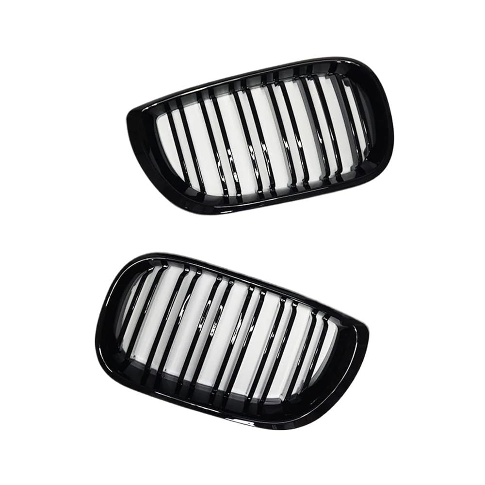 Auto frontstoßstange Grill 1 Paar Auto-Frontgrills, Glänzend Schwarz, Doppellamellen-Haubengrill Für 3er-Serie E46 2002 2003 2004 2005, Kühlergrill-Autoersatz von LPUYTRB