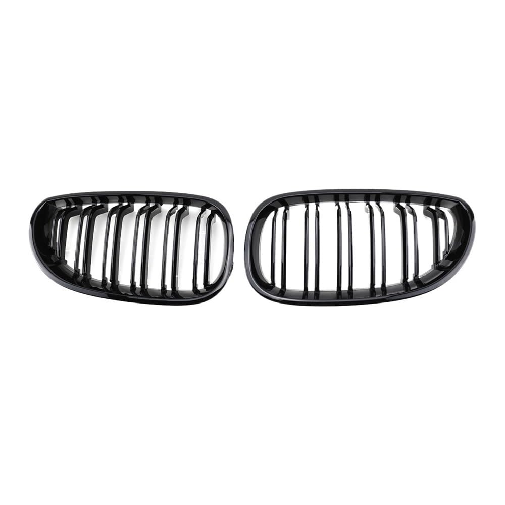 Auto frontstoßstange Grill 1 Paar Glänzend Schwarzer Frontgrill Mit Doppelten Lamellen, 2 Linien L Für E60 E61 5er M5 520I 535I 550I 2004 2005 2006 2007 2008 2009 von LPUYTRB