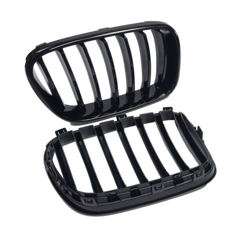 Auto frontstoßstange Grill 2PCS 1 Lamelle Glänzend Schwarz Frontgrill Grills Auto Stoßstange Haube Grills Für X3 F25 2010 2011 2012 2013 von LPUYTRB