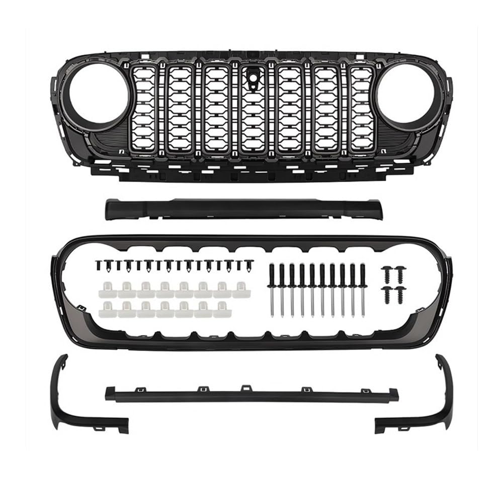 Auto frontstoßstange Grill Für Wrangler JL JT 2008 2009 2010 2011 2012 2013 2014 2015 2016 2017 2018 2019 2020 2021 2022 2023 2024 Auto Frontgrill Mittleres Auto Teil von LPUYTRB