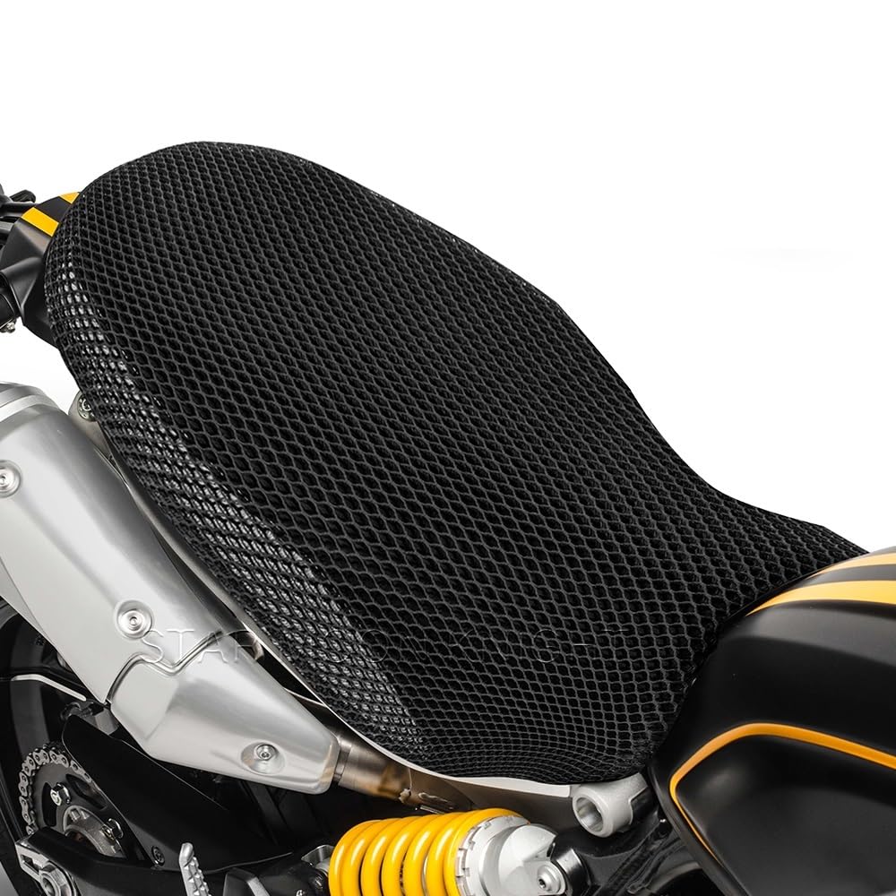 LPUYTRB Motorrad Sitzbezug Motorrad Anti-Slip Mesh Stoff Sitzbezug Atmungsaktive wasserdichte Kissen Für Du&Cati Für Scrambler 1100 Sport Pro Spezielle von LPUYTRB