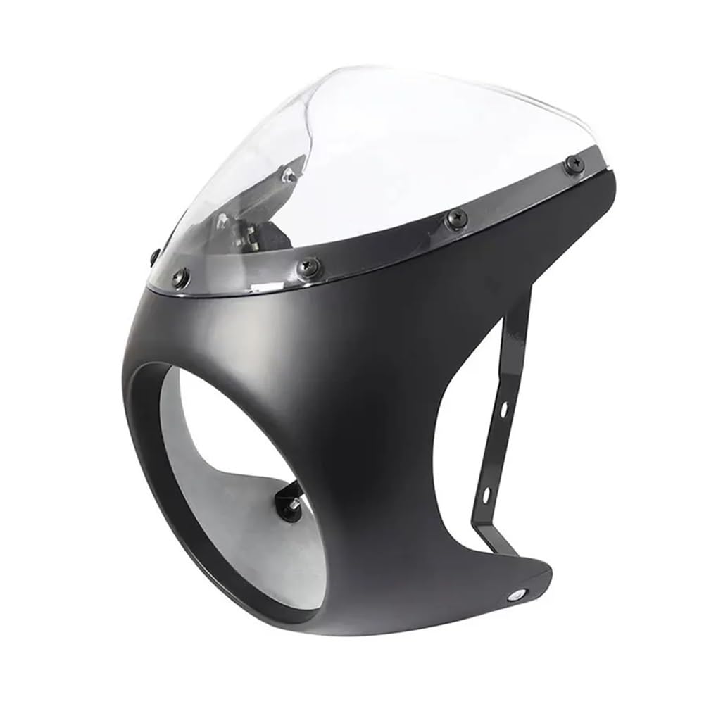 Windabweiser Motorrad Für 7 Zoll/16,5~18 cm Motorrad Modifikation Retro Scheinwerfer Maske Verkleidung Windschutzscheibe Vordere Abdeckung Bildschirm Schatten Verkleidung von LPUYTRB