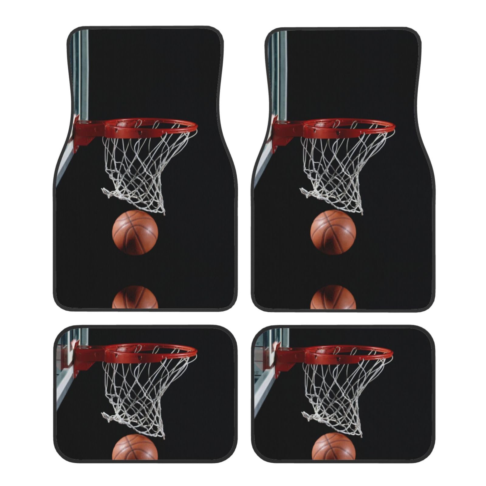 Basketball Print Auto Fußmatten Vierteiliges Set Full Set mit rutschfester Gummirückseite von LPWTYCBV