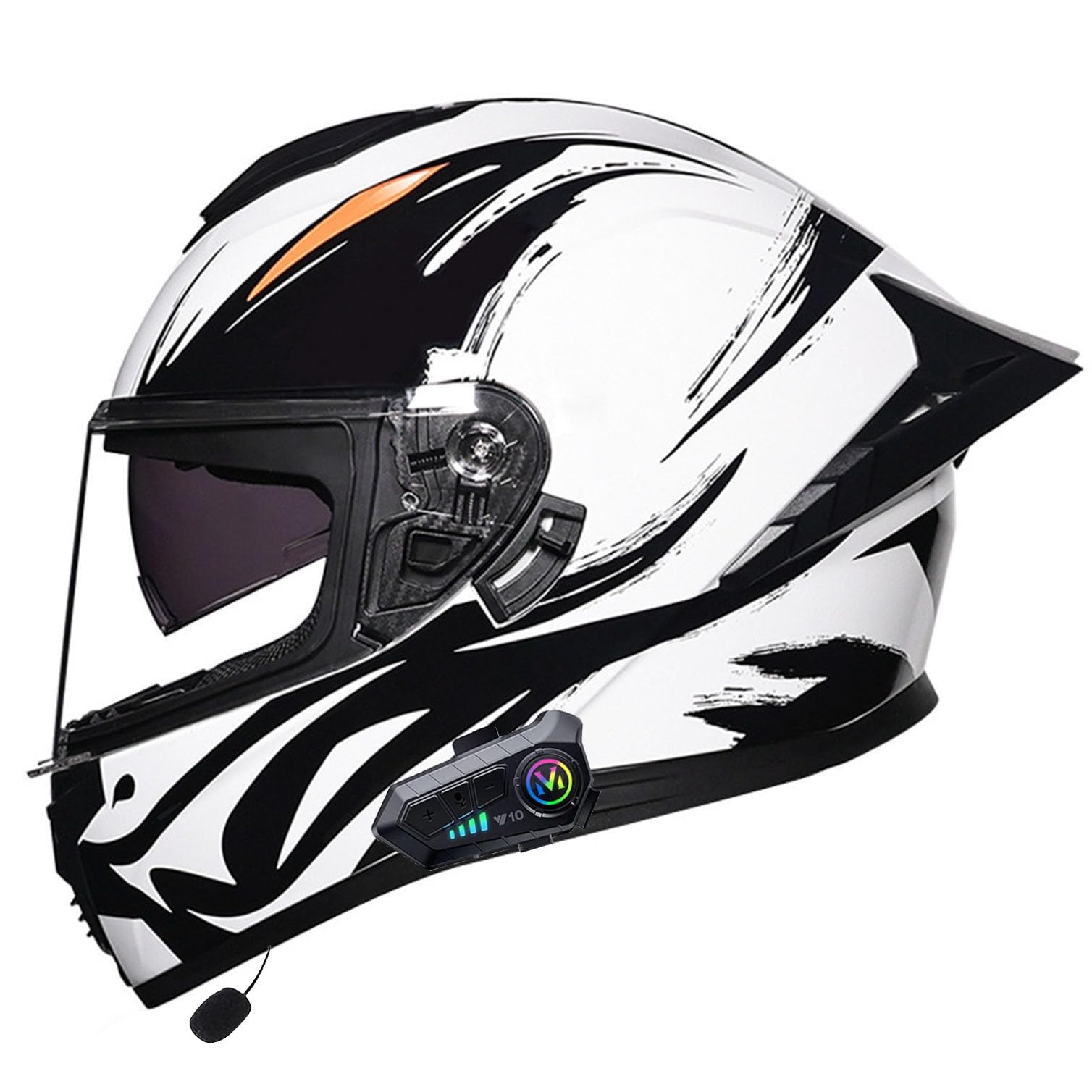 Bluetooth-Integralhelm - Motorrad-Integralhelm - Roller Helm Bluetooth-Helm Mit Doppelvisier, ECE/DOT Genehmigt Motorradhelm Für Damen Und Herren 3,XL(61~62CM) von LPXPLP