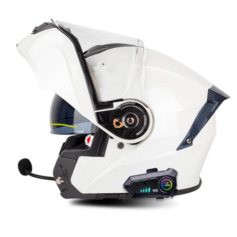 Bluetooth Klapphelm Motorradhelm für Motorräder integrierter Motorrad Helm modularer Motorradhelm mit Doppelvisier ECE-zugelassen für Rennhelme für Damen und Herren C,3XL von LPXPLP