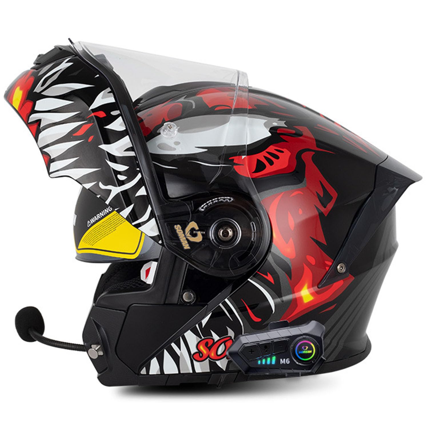 Bluetooth Klapphelm Motorradhelm für Motorräder integrierter Motorrad Helm modularer Motorradhelm mit Doppelvisier ECE-zugelassen für Rennhelme für Damen und Herren K,M von LPXPLP