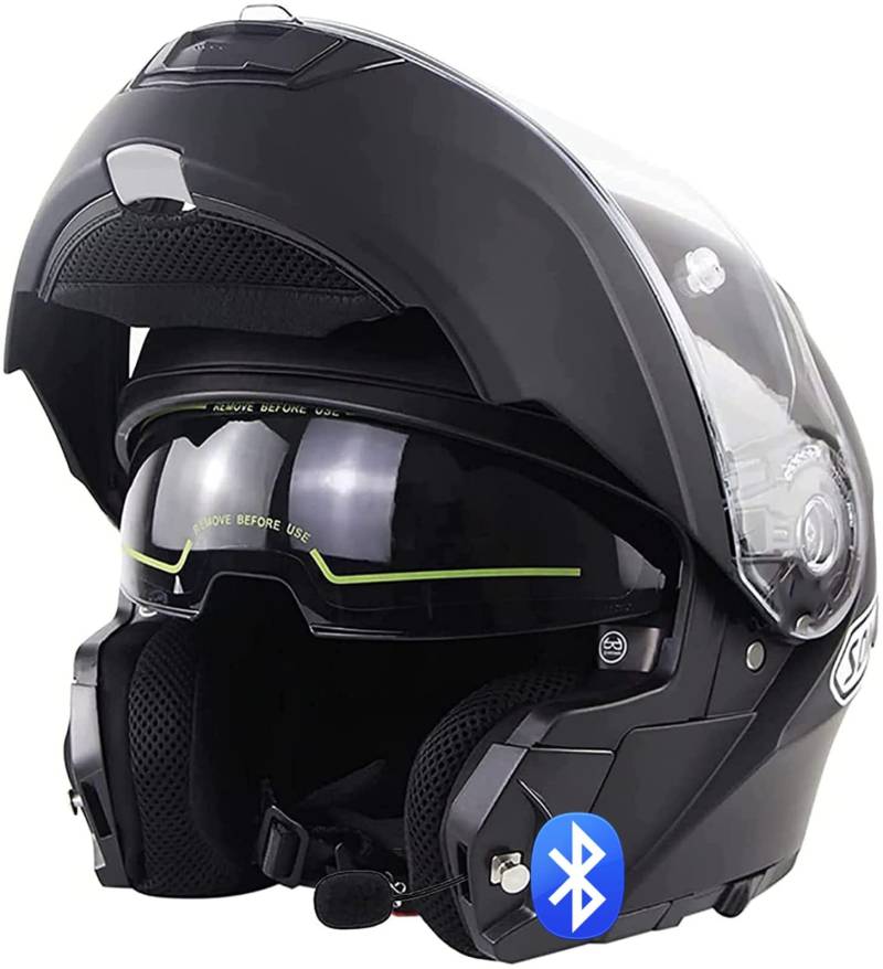 Bluetooth Modularer Motorradhelm Klapphelm,DOT/ECE-Zugelassenes Motorrad Helm Mit Doppelvisier Integralhelm Geeignet Zum Reiten Im Freien 4,XXXXL von LPXPLP