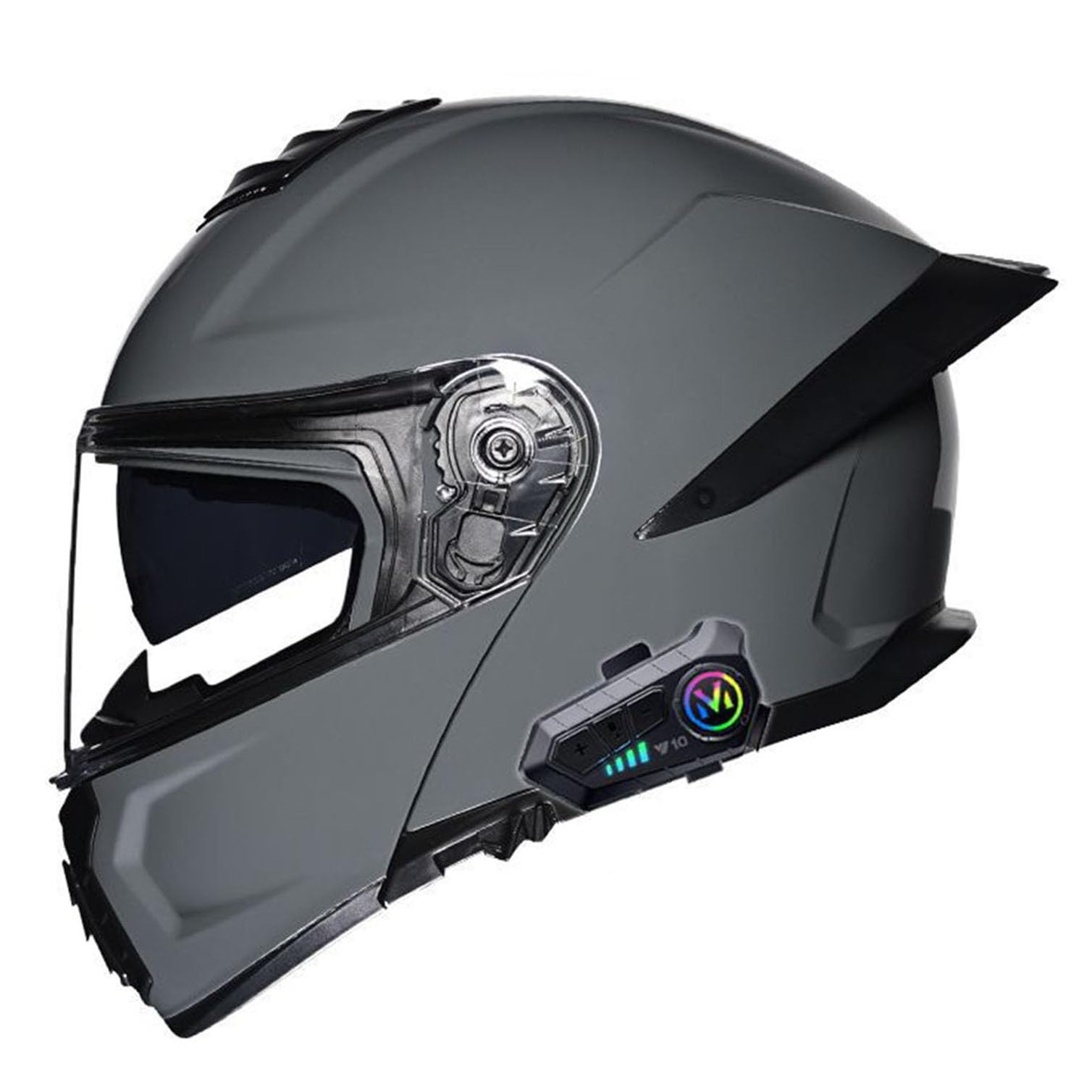 Bluetooth Motorradhelm ECE-geprüfter Klapphelm Modulare Helm Erwachsene Damen und Herren mit Doppelvisier, Lautsprechermikrofon Geräuschunterdrückung Multifunktional Bluetooth 3,3XL(65~66CM) von LPXPLP