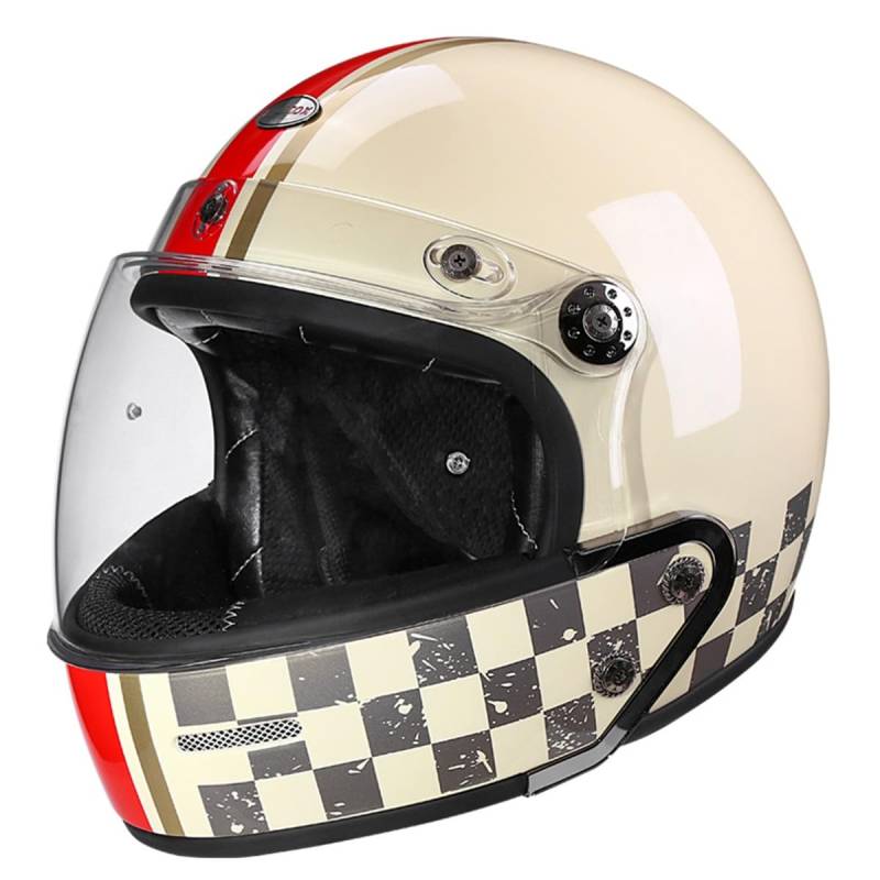 Halbschalenhelm Halbhelme Motorradhelm ECEDOT Genehmigt Kombinationshelm 3/4 Motorrad Helm Halbschale Roller-Helm Scooter-Helm Jet-Helm Retro Für Erwachsene Herren Damen 13,M:57-58CM von LPXPLP