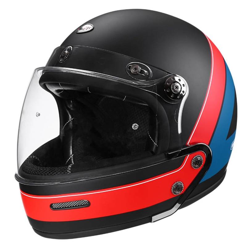 Halbschalenhelm Halbhelme Motorradhelm ECEDOT Genehmigt Kombinationshelm 3/4 Motorrad Helm Halbschale Roller-Helm Scooter-Helm Jet-Helm Retro Für Erwachsene Herren Damen 4,XL:61-62CM von LPXPLP