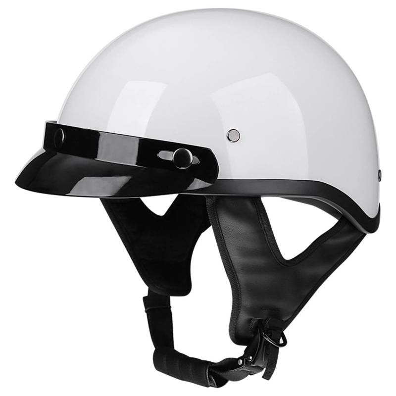 Halbschalenhelm Halbhelme Motorradhelm mit ECE Genehmigt Brain-Cap Halbschale Roller-Helm Scooter-Helm Jet-Helm Retro für Erwachsene Herren Damen A,L von LPXPLP