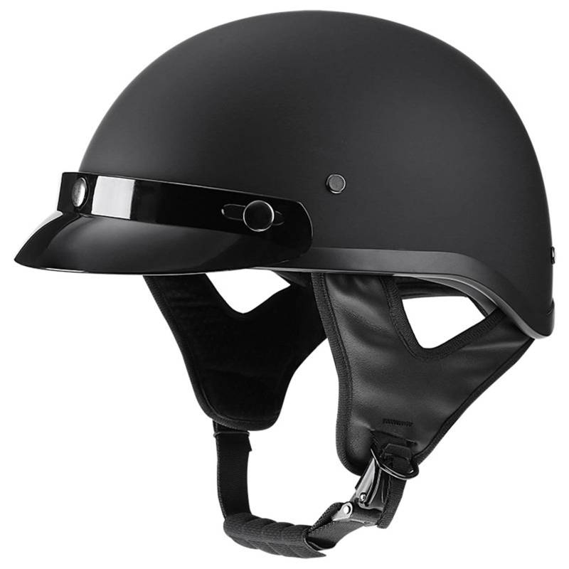 Halbschalenhelm Halbhelme Motorradhelm mit ECE Genehmigt Brain-Cap Halbschale Roller-Helm Scooter-Helm Jet-Helm Retro für Erwachsene Herren Damen B,M von LPXPLP