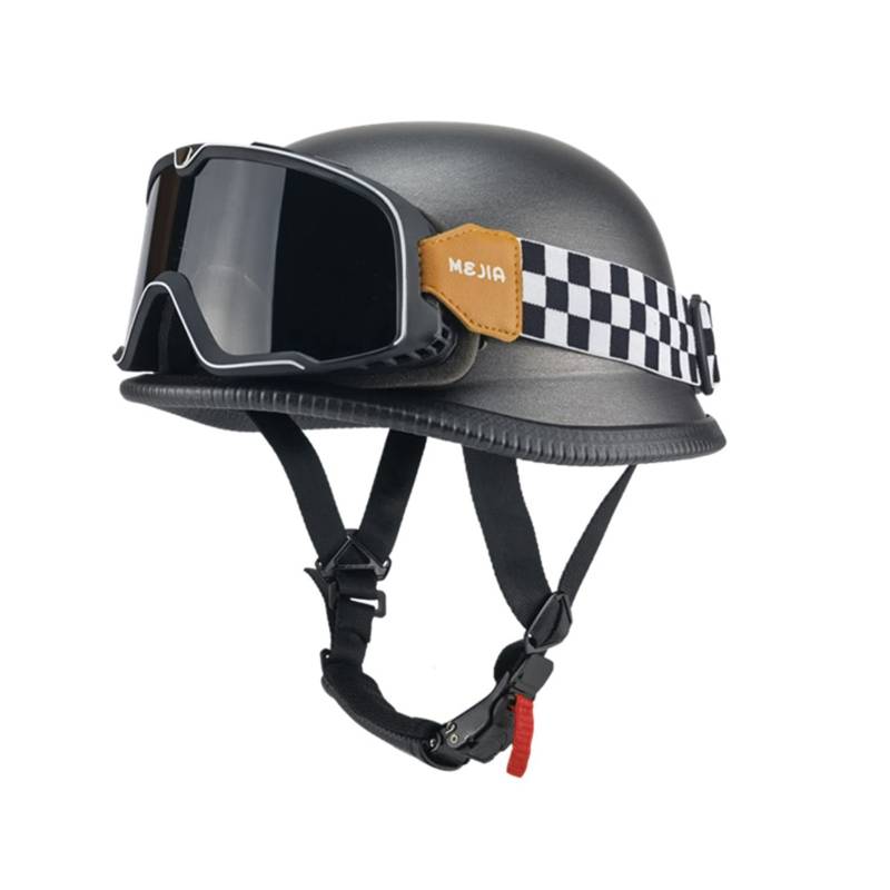 Halbschalenhelm Halbhelme Motorradhelm mit ECE Genehmigt Brain-Cap Halbschale Roller-Helm Scooter-Helm Jet-Helm Retro für Erwachsene Herren Damen C,L von LPXPLP