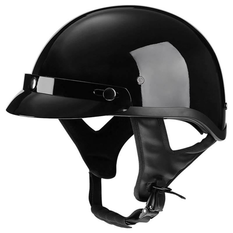 Halbschalenhelm Halbhelme Motorradhelm mit ECE Genehmigt Brain-Cap Halbschale Roller-Helm Scooter-Helm Jet-Helm Retro für Erwachsene Herren Damen C,L von LPXPLP