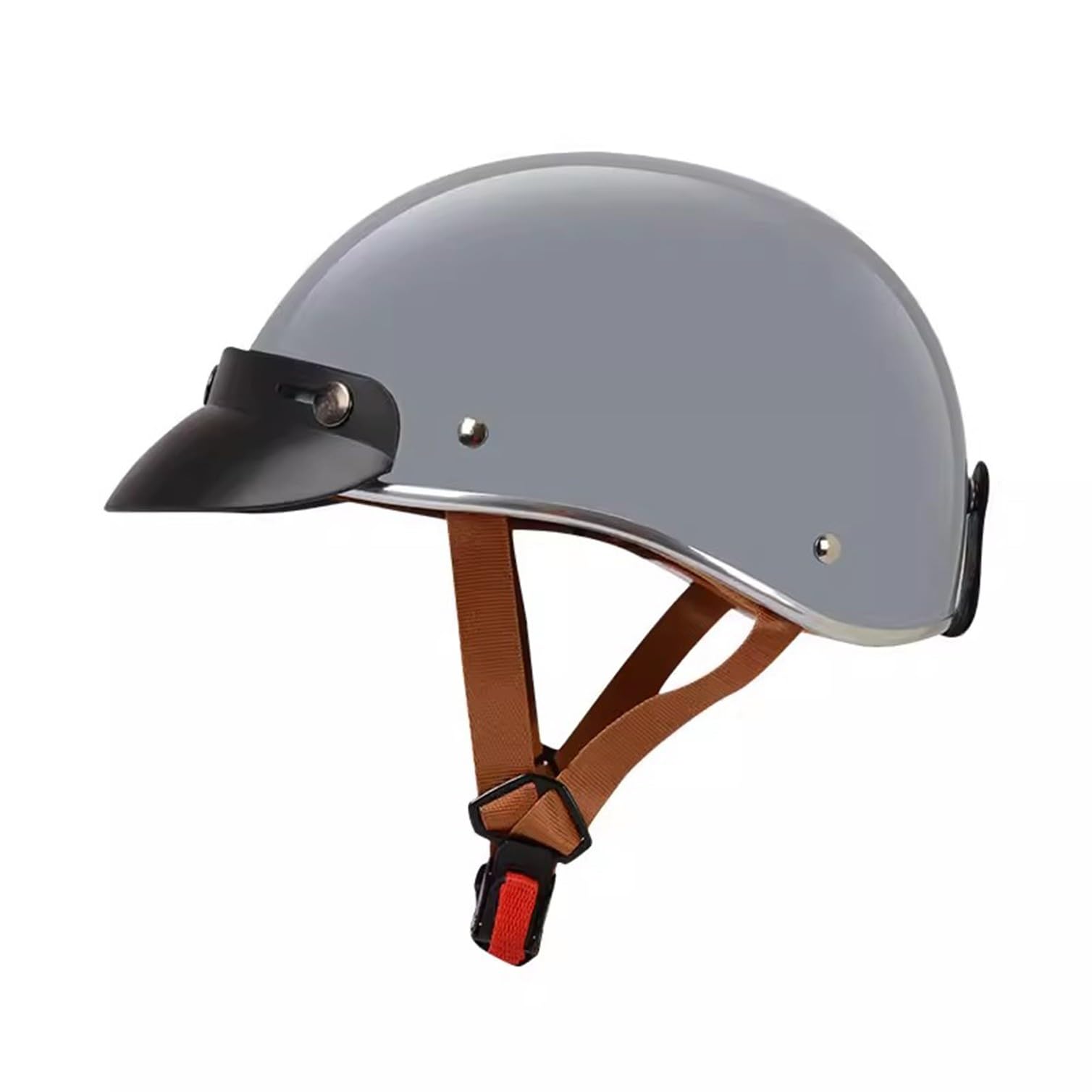 Halbschalenhelm Mit ECE-Zulassung Baseball Cap Vintage Motorradhelm Cruiser Chopper Scooter Helm Herren Jethelme Retro Motorrad Halbhelm Damen Mofa Helm Braincap 4,L von LPXPLP