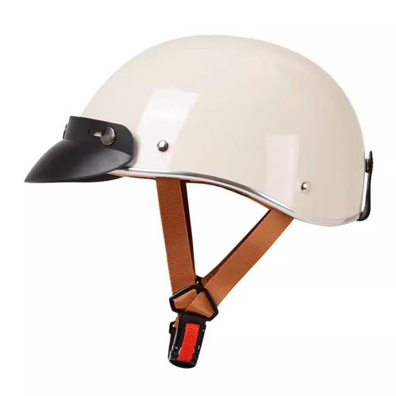 Halbschalenhelm Mit ECE-Zulassung Baseball Cap Vintage Motorradhelm Cruiser Chopper Scooter Helm Herren Jethelme Retro Motorrad Halbhelm Damen Mofa Helm Braincap 8,L von LPXPLP