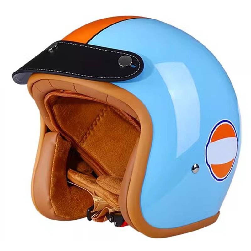 Halbschalenhelm Retro Motorrad Halbhelme Mit Abnehmbare Krempe Motorradhelm Jethelm Roller-Helm Scooter-Helm ECEDOT Zulassung Unisexs Offener Helm Fur Biker Cruiser Chopper 5,XL:61-62CM von LPXPLP