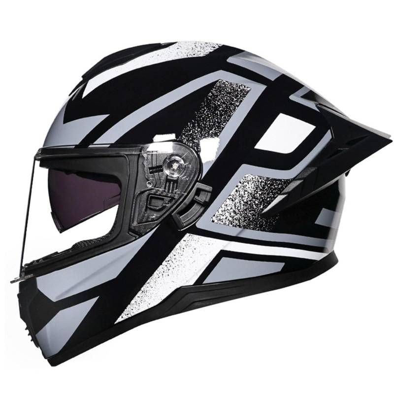 Integral-Motorradhelm, Straßenradhelm, Renn-Motocross-Helme, mit Mehreren Belüftungsöffnungen, DOT/ECE-Zulassung, für Erwachsene, Männer und Frauen 8,L(59~60CM) von LPXPLP