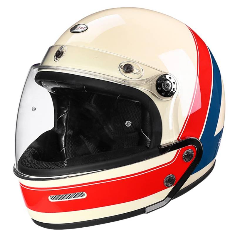 Jet-Helm Halbschalenhelm Herren Retro Motorrad Halbhelm Mit ECEDOT Zulassung 3/4 Kombinationshelm Halbschale Roller-Helm Cruiser Scooter Helm Halbhelme Motorradhelm 14,L:59-60CM von LPXPLP